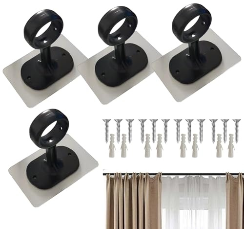 Deckenhalterung Für Vorhangstange,Deckenmontage Duschvorhangstangen Halterungen - 4 Stück Klebehalterung Ohne Bohren 25–32 mm Für Dusche Mietshaus Wohnheim
