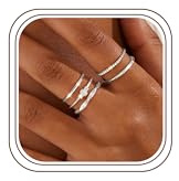 Diamday 5 Stück Ringe Gold Silber Vergoldet Ringe Set Wasserfest Zirkonia Daumenring Fingerring Eheringe Verlobungsringe Promise Stapelbar Ring Set Damen– Mit Schmuck Schatulle