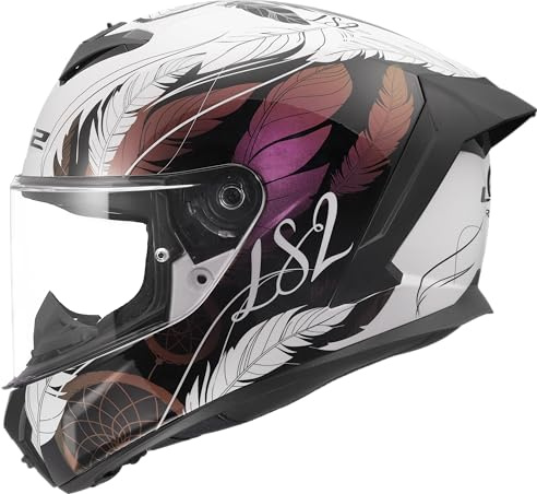 LS2, Integraler Motorradhelm RAPID III BOHO White Black Pink, XXL