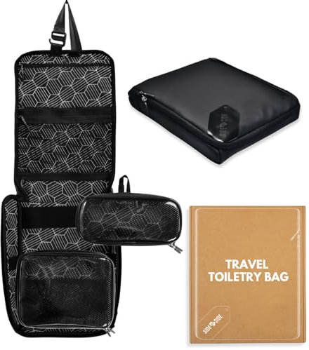 Slim Toiletry Bag for Travel – Flat Hanging Dopp Kit for Men, TSA-Approved Shaving Organizer with Leak-Proof Detachable Pouches, Waterproof & Compact, Gift-Ready