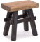 Design Delights Tabouret en bois rustique vintage 40 - Bois dur recyclé - Tabouret en bois massif - 43 x 45 x 27 cm (H x l x P) - Noir nature