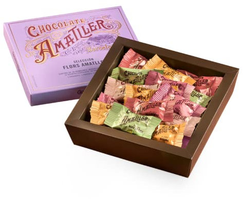 Chocolate Amatller - Chocolates Surtidos Flores Caja Selección bombones rellenos trufa 180g