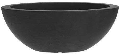 URBNLIVING Large Black Oval Plastic Flower Plant Herb Pots - Decorative Display Items Suitable for Both Indoors and Outdoors - W52 x H20 x L22 cm (1)