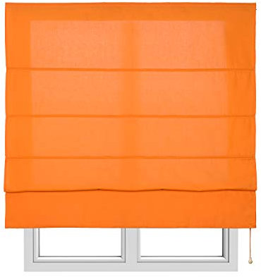 STORESDECO Raffrollo mit Stangen 175H x 90B - Waschbares Faltrollo zum Bohren inkl. Montagematerial - Lichtdurchlässige Roman Blinds mit Kindersicherung für Fenster & Türen - Gardinen Rollo Küche