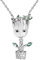 Jeulia Damen-Kette 925 Sterlingsilber Baum Mann Anhänger Halskette Halloween Schmuck Geschenk für Damen Herren (Silber)