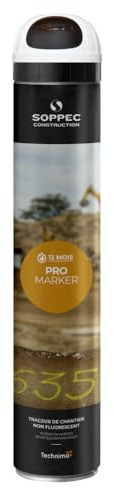 Soppec White Line Marking Spray 750ml Temporary Pro Marker Paint Survey x12