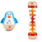Hape E0331 - Stehauf-Pinguin, Stehaufmännchen mit Klang, blau, ab 6 Monaten & E0327 - Roter Regenmacher, Musikspielzeug, ab 0 Monaten