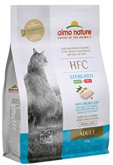 Almo Nature HFC Adult Sterilized - Trockennahrung für Katzen mit frischem Kabeljau ursprünglich Lebensmittelqualität und werden jetzt für Katzennahrung verwendet