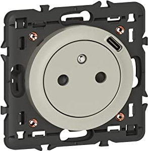 Legrand - Prise de courant Surface Céliane avec chargeur Type-C - 1,5A- 7,5W - Titane