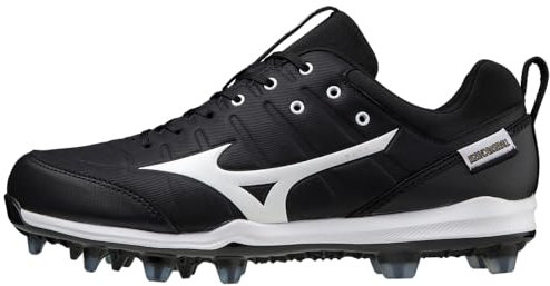 Mizuno Unisex-Erwachsene 320653.9000.13.1000 Ambition 2 Herren Baseballklampe aus TPU, niedrig, geformt, Größe 44, Schwarz/Weiß