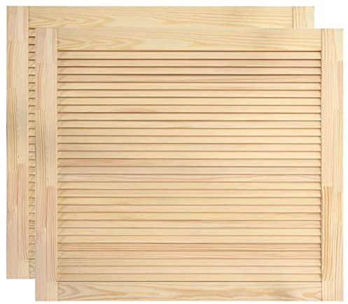 Gecheer Puertas de Persiana 2 uds Estructura de Madera Maciza Pino 39,5x49,4cm
