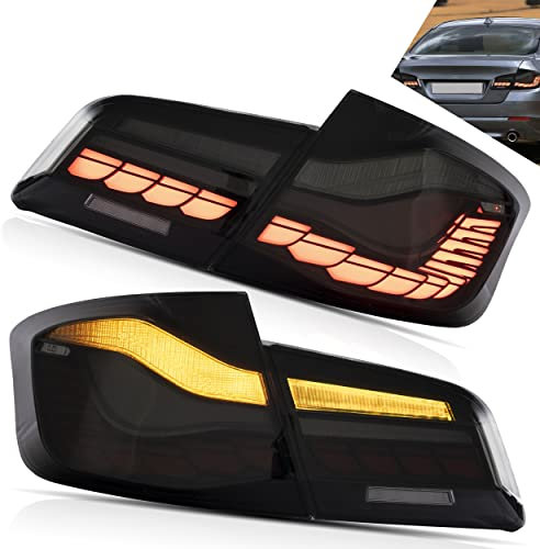 VLAND OLED Rücklicht passeng für 5 Serie F10 F18 M5 Seden/Saloon 2010-2016 (nicht geeignet für F11 und F07),Rücklicht mit 3D Animation, E-mark(Geräuchert)