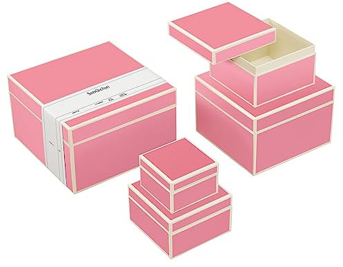 Semikolon 364119 5er Aufbewahrungsboxen – Set 5 tlg – diverse Größen – Geschenkboxen – flamingo pink