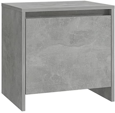 vidaXL Bedside Cabinet Home Indoor Bedroom Nightstand Bedside Couch Bed End Side Table Cabinet Telephone Stand Furniture Concrete Grey Chipboard