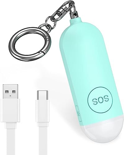 Brifit Taschenalarm 130dB Sirene, Persönlicher Alarm mit Taschenlampe, Schrillalarm Panikalarm Aufladbar, Selbstverteidigung Sicherheit Schlüsselanhänger für Frauen, Kinder, Senioren