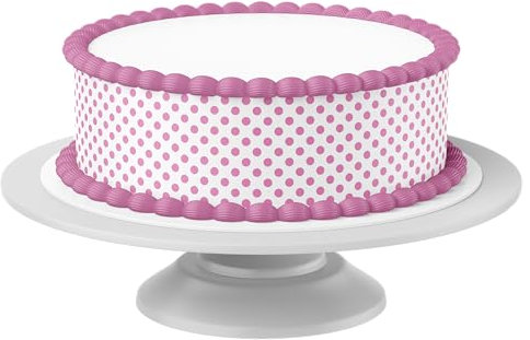 Tortenband rosa Pünktchen essbar - 4 Stück á 24cm x 5cm passend für Torten bis 30 cm zum mitessen - kreative Dekoration für Torten