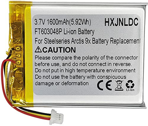 DC 3.7v 1600mah FT603048P Batterie au Lithium polymère Rechargeable pour Steelseries Arctis 9X Casque de Jeu sans Fil Battery Replacement