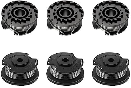 Viilich Lot de 6 bobines de fil pour coupe-bordure Bosch ART 23 SL/ART 26 SL, bobine de rechange en nylon (F016800569+F016800385), diamètre : 1,65 mm, 4,9 m