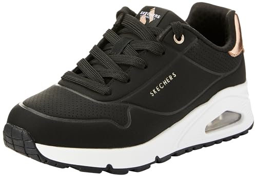 Skechers UNO Gen1 Shimmer Away Sneaker, Black Synthetic Trim, 30 EU