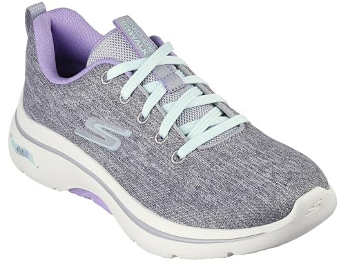 Skechers Damen GO Walk Arch FIT 2.0 Vivid Sunset Sneaker, Gray, 37.5 EU