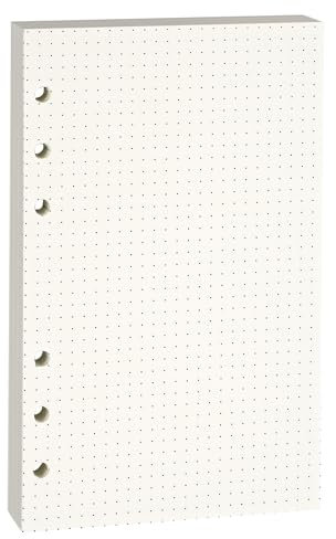 Lidwot A6 gepunktetes Nachfüllpapier, 100 g/m², dick, beige, keine Blätter (80 Stück), vorgelocht, passend für A6 6-Ringbücher für Büro, Schule und Lehrer