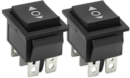 CGEAMDY 2 Pezzi Interruttore a Bilanciere 6 Pin 3 Posizioni On/Off/On, Interruttori a Levetta a Bilanciere 3 Posizioni Con Doppio Polo E Doppia Apertura KCD4, Per Auto Moto Barca O Elettrodomestici