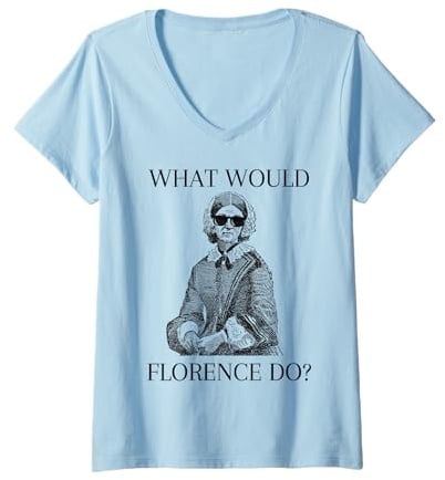 Damen Lustige Krankenschwester - Was würde Florenz tun? Coole Sonnenbrille T-Shirt mit V-Ausschnitt