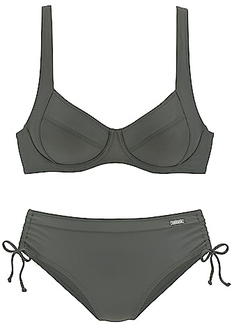Lascana Damen Bügel-Bikini in modischen Farben, mit verstellbaren Trägern, etwas höher geschnittene Hose, seitlich zum Raffen