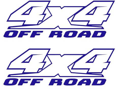 Pack de 2 Unidades Pegatinas 4X4 Off Road para Todoterreno Coches Camionetas Sport Tuning Fabricadas en Vinilo Polimérico Exterior Resistente al Calor y al Frío. (AZUL)