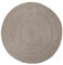 carpetfine Juteteppich Nele Taupe handgewebt aus Jute Rund Ø 200 cm | Moderner Naturteppich Uni im Boho - Style Flachgewebe Teppich für Wohnzimmer und Schlafzimmer