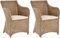 Krines Home 2er Set Rattan Esszimmersessel Dive Esszimmerstuhl mit Armlehne Rattansessel Esszimmer Sessel (Vintage Braun)
