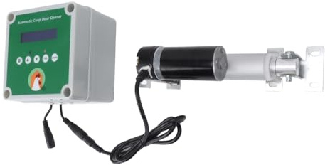 Ouvre-Porte Automatique de Poulailler, Actionneurs Linéaires, Kit D'ouverture de Porte électrique pour Poulailler avec Télécommande (Prise UE 100‑240 V)