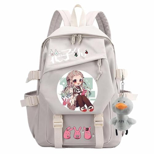 Anime Manga Hanako-kun Nylon Rucksack Cartoon Schule College Tasche für Yashiro Nene Fans Cosplay Geschenk, weiß, One size