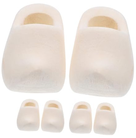 MUSISALY 3 Paar Holzschuhe Modell Puppenhaus Holzschuhe DIY Miniatur Holzschuhe Puppenhaus Basteln Dekoration Mini Klompen Unfertige Schuhe Dekorative Klompen Unbemalte Mini