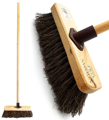 10” Outdoor Broom Yard Brush with Stiff Bristles The Perfect Garden Broom (Brown)