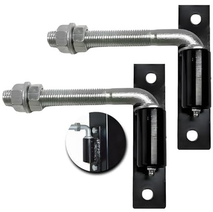 2 Pack Steel J-Bolt Hinge with Plate,Heavy-Duty Welded Hingefor Doors Gates,Heavy-Duty Driveway Gates for Welding on Larger Iron or Steel Gates(Silver,A-5/8)