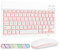 LAMA Retroilluminata Tastiera e Mouse Wireless, Tastiera Tablet Universale Ultra Sottile Ricaricabile, Tastiera Bluetooth Portatile per iPad/Tablet/iOS/Android/Windows/Laptop/Computer, Bianco