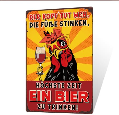 Putuo Decor Lustige Bier Deko Wandbild aus Aluminium, Retro Metallschild mit Humorvollem Spruch für Bar, Kneipe, Party, Zuhause, Wanddekoration 30x20 cm (ein Bier)