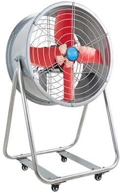Ventiladores industriales de piso Modelo de piso de ventilador eléctrico de grado industrial con ruedas Ventilador de poste de gran volumen de aire Modelos potentes Ventiladores comerciales(24 inch)