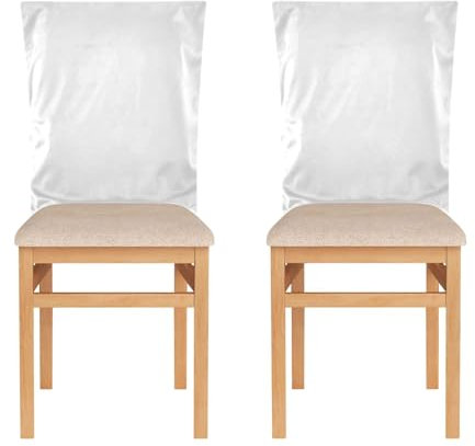 GAIREG Coprischienale per sedia Parson, colore bianco fumo, confezione da 2