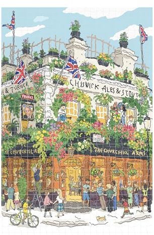 Rolife Puzzle 1000 Teile Erwachsene 50 x 75 cm Blaue Pappe Kinder Jigsaw Puzzle ab 8 Jahre Kinderpuzzle für Mädchen Jungen Weihnachten Geschenk (Pub in London)