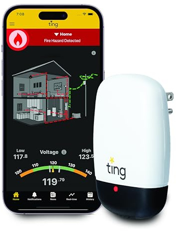 Ting Fire Electrical Fire Prevention Sensor & Service - Residential Use Only - 12 Months of Required Service Included - Home Fire Safety
