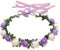 SLXLYH Blumenstirnbänder für Damen, Braut, Blume für Hochzeit, Party, Blumenkranz, Blumenkranz, Blumen-Stirnbänder (milchig-weiß-lila)