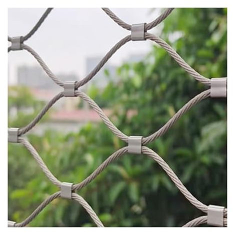 LXBAMKEA Red De Malla De Cable De Acero Inoxidable, Malla Cable Flexible, Barandilla para Exteriores Jardín Granja Red Alambre Gallinero, Escalera para Balcón Valla Protección contra Caídas(7 CM)