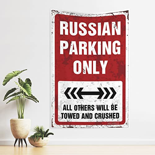Lustige Hausdekoration, russischer Parkplatz, Wandteppich, einzigartiger Wandteppich für Ihr Zimmer (100 x 150 cm)