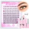 Zegaine Natural Lash Clusters Kit Wispy Eyelash Extensions Kit Natural Cluster Lashes Cat Eye Eyelash Clusters 8-16MMIndividual Lashes Kit With Lash Bond & Seal, Remover, Tweezers, Brushes 8-16MM