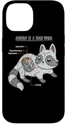 Hülle für iPhone 14 Anatomy Of A Trash Panda Live Fast Eat Trash Kawaii Waschbär