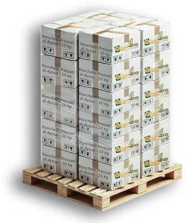 Tronchetti da ardere per camino 50 kg, in legno pressato, 5 cartoni da 10 kg, Senza Additivi, 100% Made in Italy