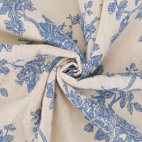 CABODYALS 0.91 m 63{1} cm Baumwollstoffbündel Mit Blumen Leinen Canvas Mischgewebe Weiches Blumenmuster Weißer Floraler Rechteckiger Stoff Zum Nähen Herstellen von Kleidung Quilten Heimdekoration Stof