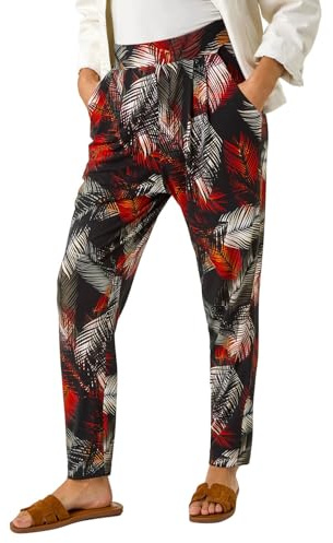 Roman Harem Trousers for Women UK Ladies Aladdin Ali Baba Jersey Stretch Pants Low Crotch Peg Pull On Office Casual Work Interview Tapered Narrow Boho Baggy Silky - Rust - Size 10